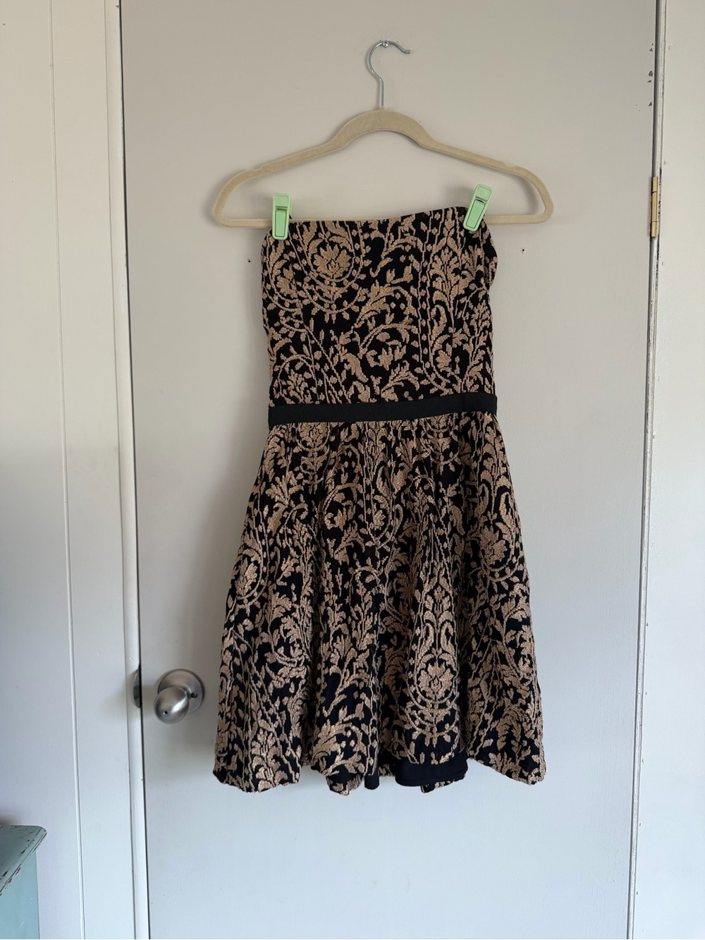 Joie strapless dress black gold